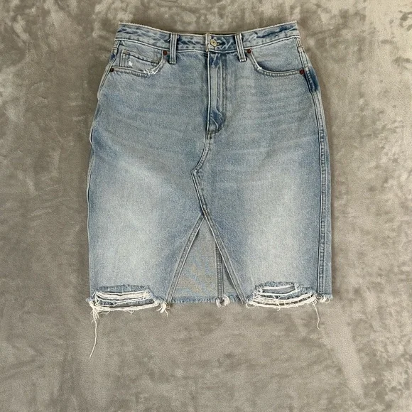 Abercrombie & fitch distressed denim pencil skirt - Picture 2 of 9